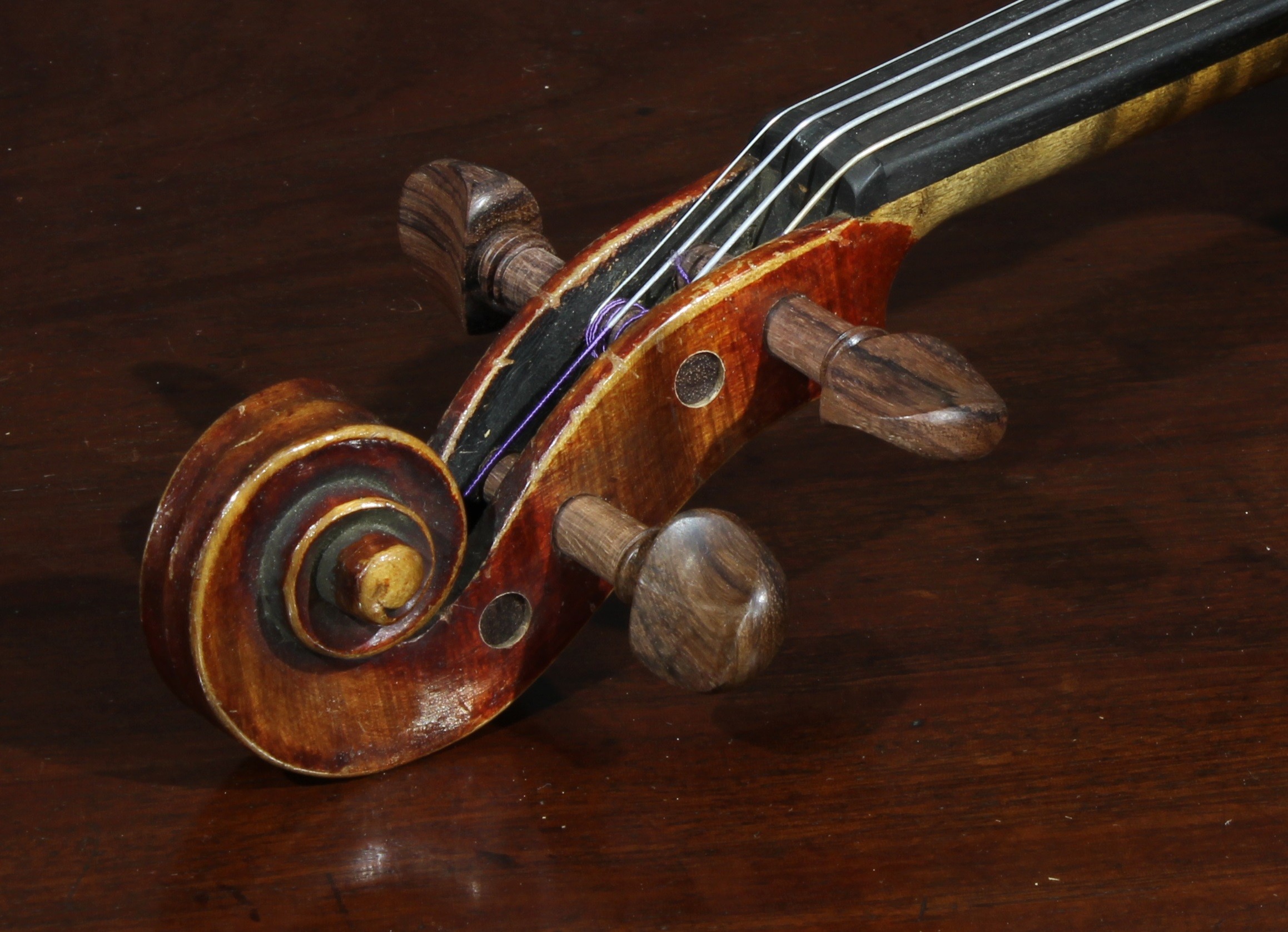 A German violin, the two-piece back 35.5cm long excluding button, paper label printed Copy of - Image 3 of 10