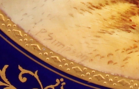 A Coalport Named View shaped circular plate, painted by P. Simpson, signed, Mount Dover, within - Image 3 of 6