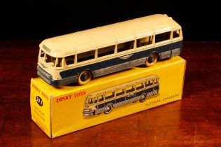 Dinky Toys (France) 29f autocar chausson, blue body with silver detail, cream upper body and roof,