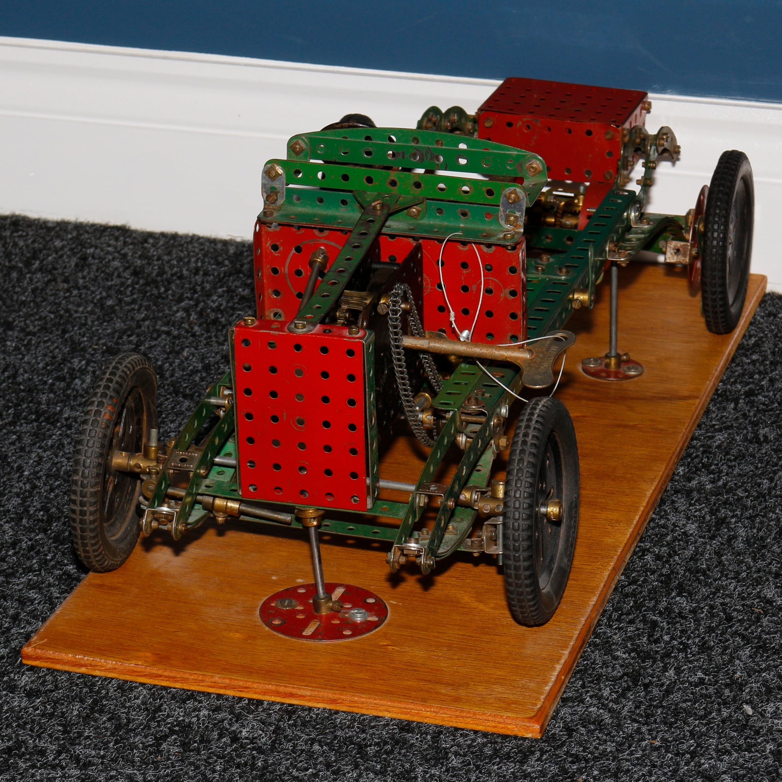 Model Engineering & Constructional Toys - a Meccano model of an open car chassis, the model - Image 3 of 3