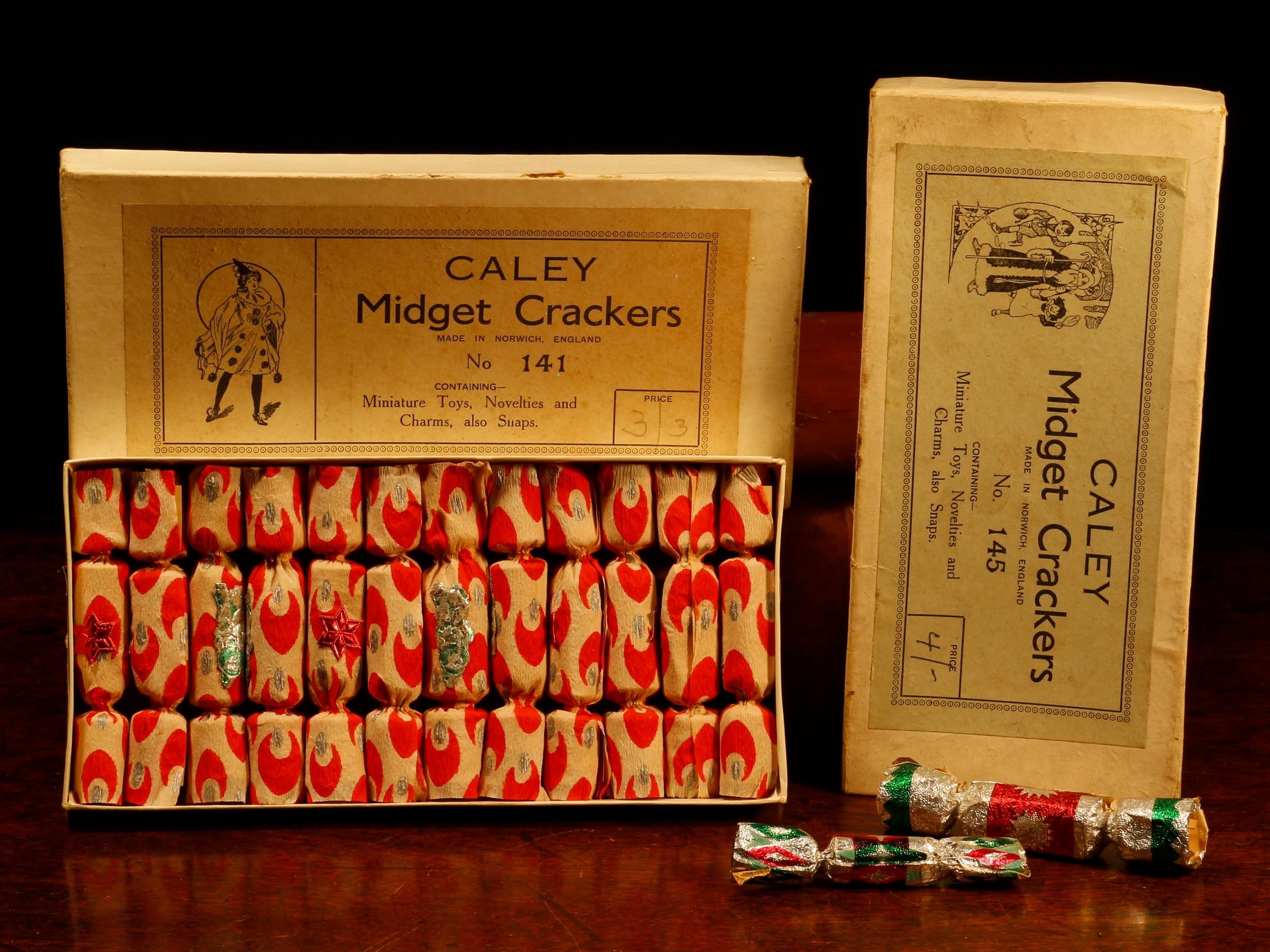 Childhood Memories & Nostalgia - a set of Caley No.141 'Midget' Christmas crackers, comprising