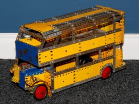 Model Engineering & Constructional Toys - a Meccano model of a double decker bus, the model