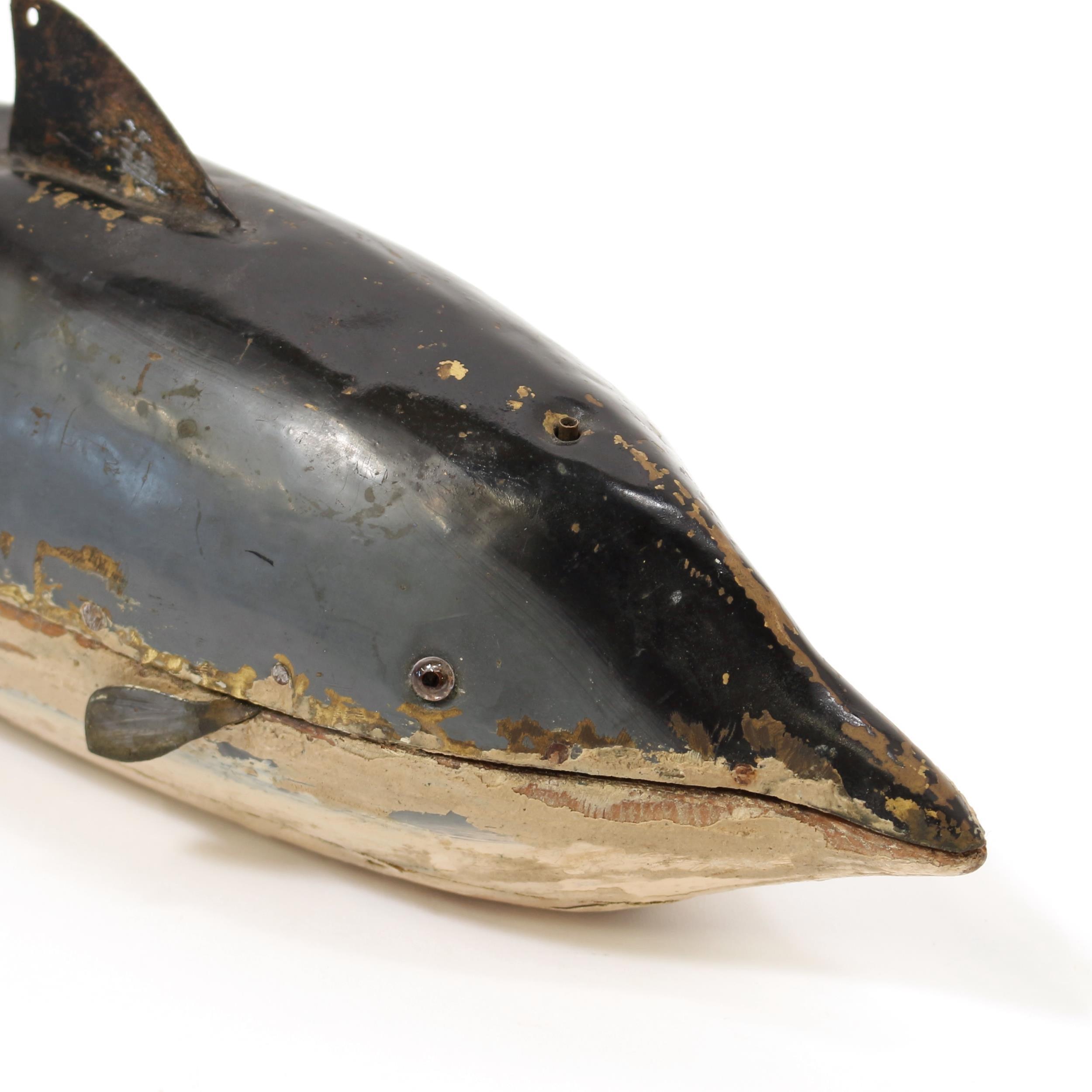 Folk Art & Automata - a rare early 20th century swimming automaton toy, in the form of a Porpoise, - Image 5 of 6