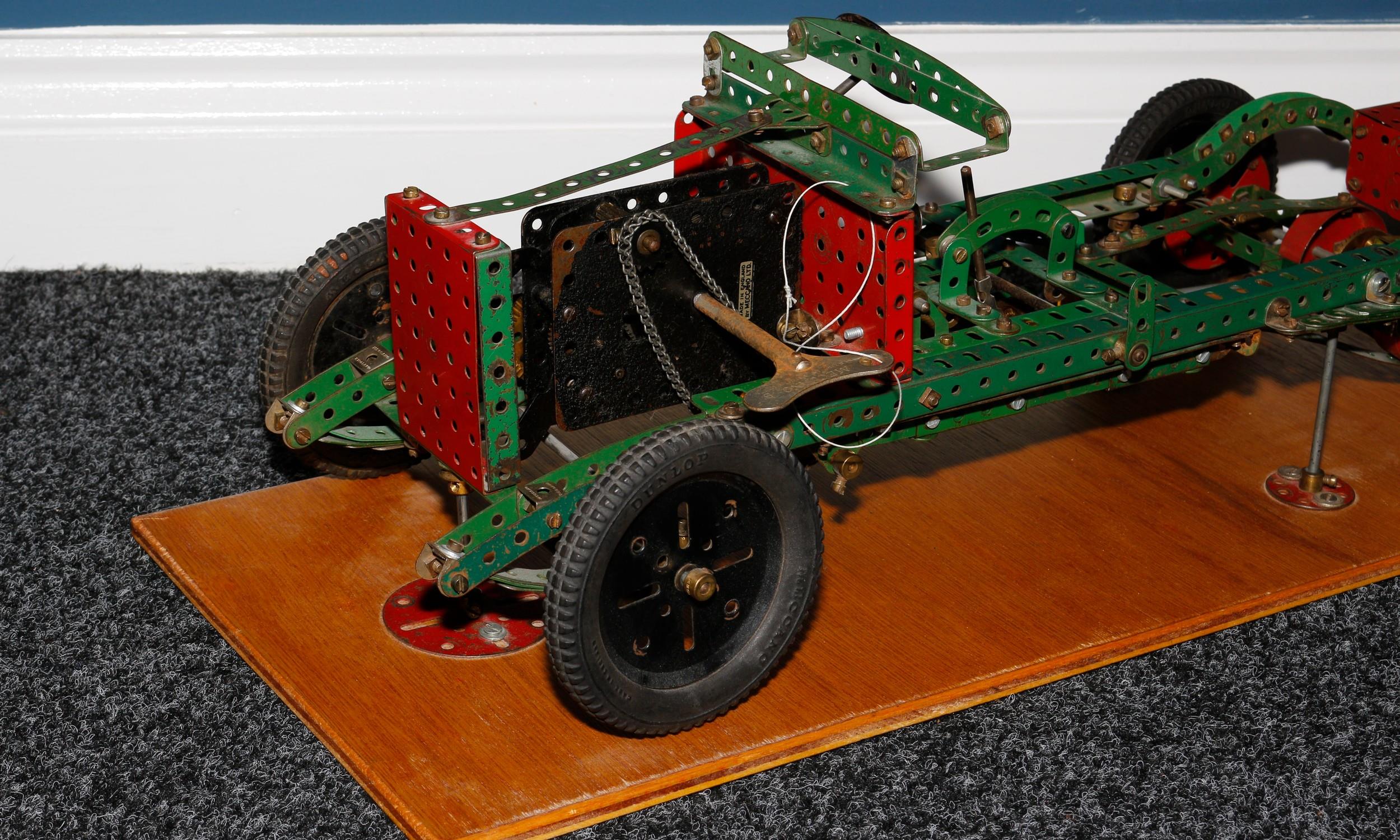 Model Engineering & Constructional Toys - a Meccano model of an open car chassis, the model - Image 2 of 3