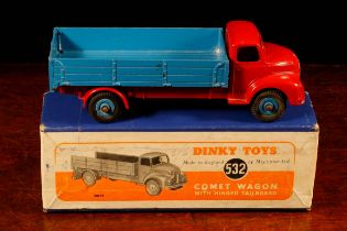 A rare Dinky Toys 532 Comet wagon (unusual colour variation), red cab and chassis, blue wagon with