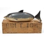Folk Art & Automata - a rare early 20th century swimming automaton toy, in the form of a Porpoise,