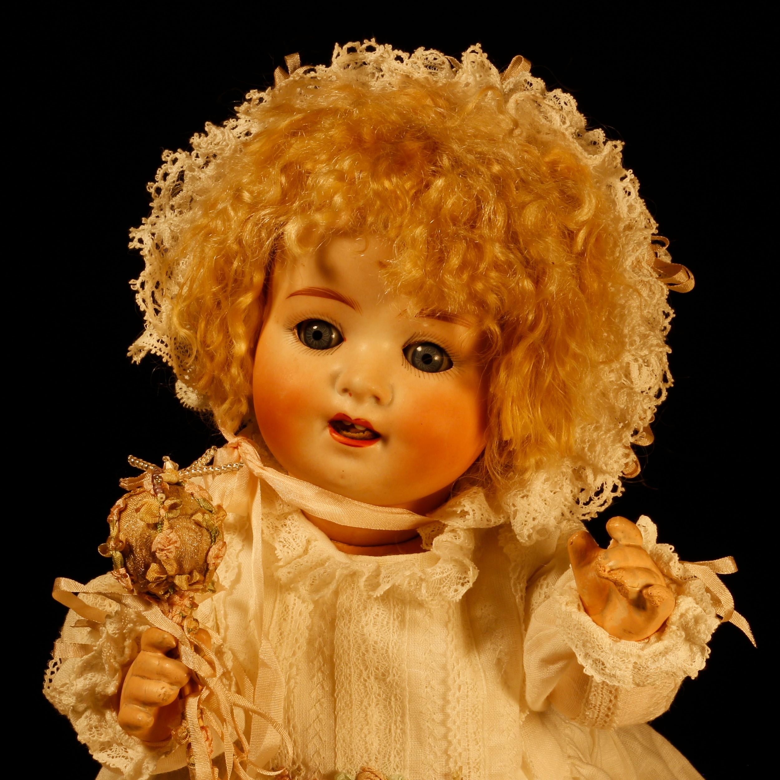 A Heubach Koppelsdorf (Germany) bisque head and painted composition bodied doll, the bisque head - Image 2 of 2
