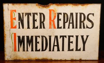 Street Salvage & Reclamation - a rectangular shaped double sided enamel sign, black and red