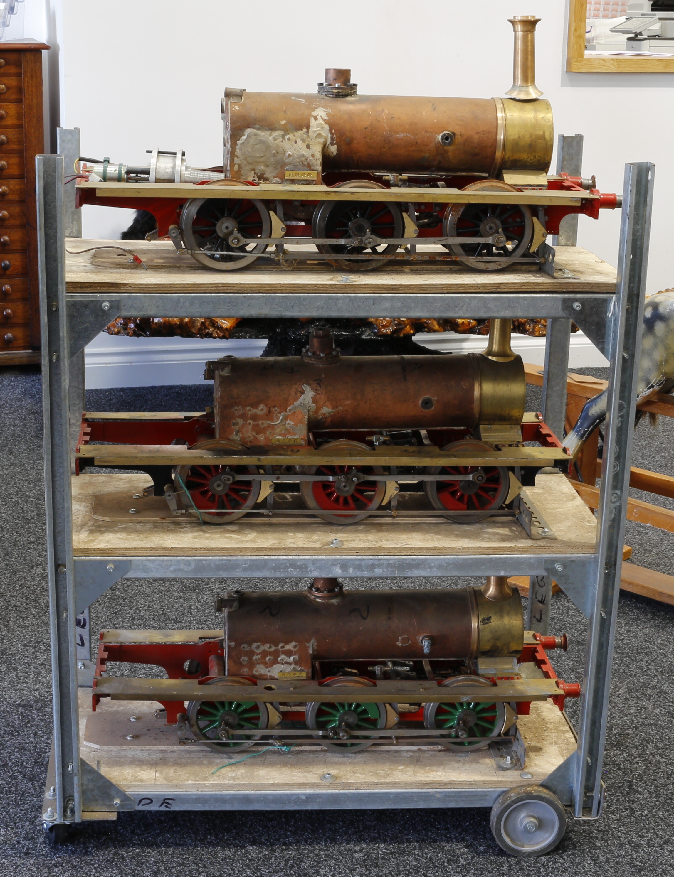 Live Steam and Model Engineering - a collection of three 5" gauge live-steam part built Terrier 0-