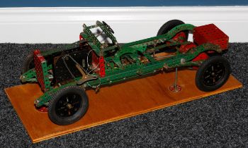 Model Engineering & Constructional Toys - a Meccano model of an open car chassis, the model