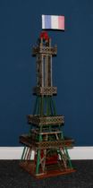 Model Engineering & Constructional Toys - a Meccano model of the Parisian landmark the Eiffel Tower,