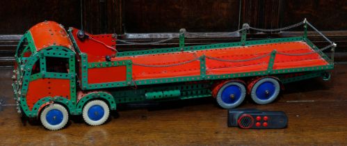 Model Engineering & Constructional Toys - a Meccano model of a eight wheel Foden lorry with