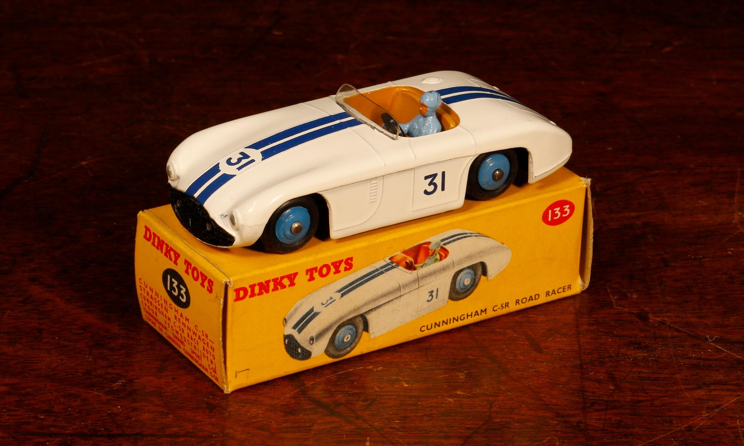 Dinky Toys 133 Cunningham C-5R Road Racer, white body with blue racing number '31' to doors and