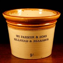 Advertising & Agricultural Interest - an early 20th century 6lb two-tone stoneware butter crock,