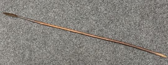 19th Century African Short Spear 1360mm in length. Double edged iron point 125mm in length.