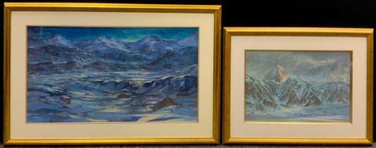 J. Lincoln Rowe, Arctic and Mountain Warfare Centre, Norway, signed, gouache, 39cm x 69cm;