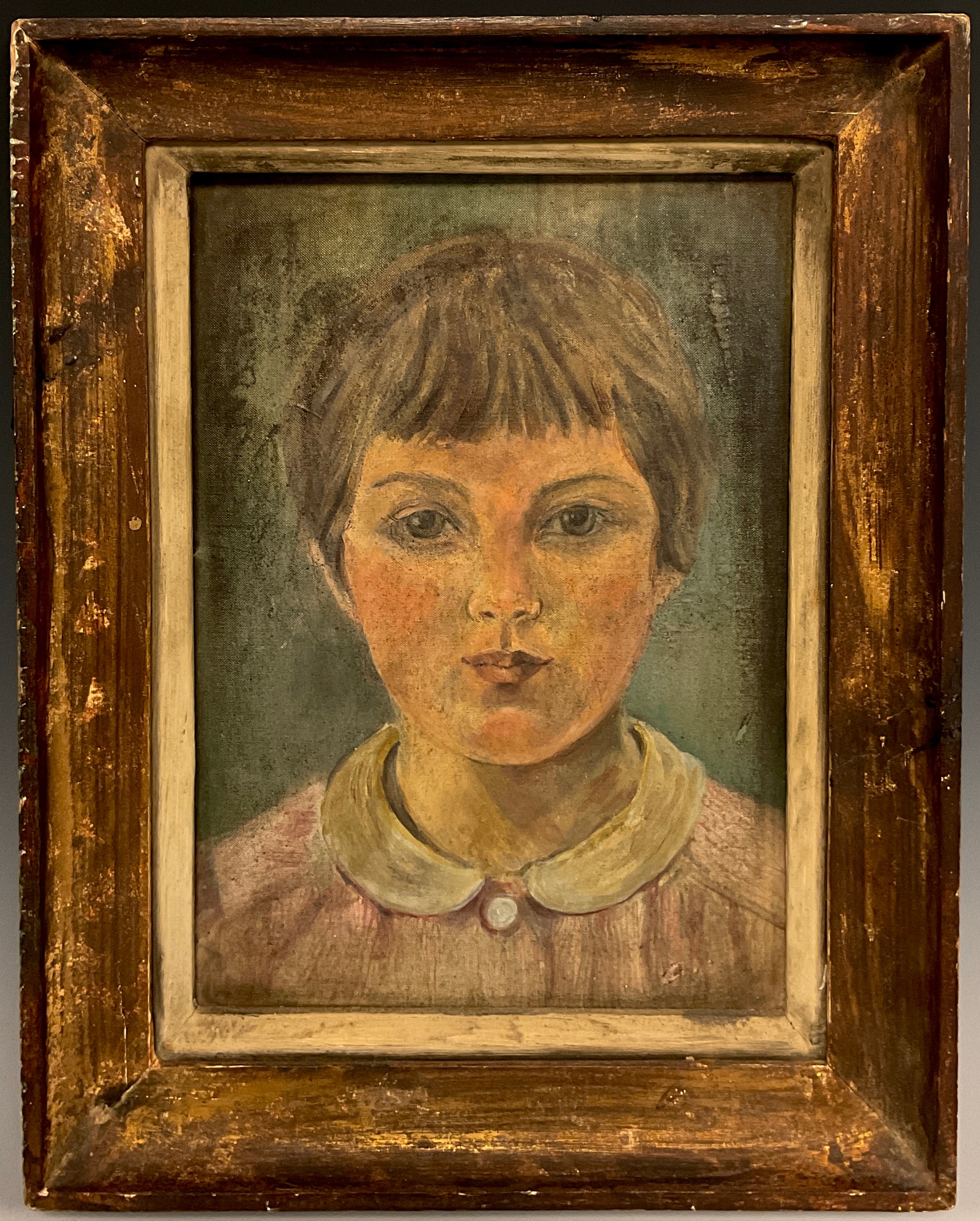 In the manner of the Bloomsbury School of Artists, portrait of a young girl, indistinctly signed