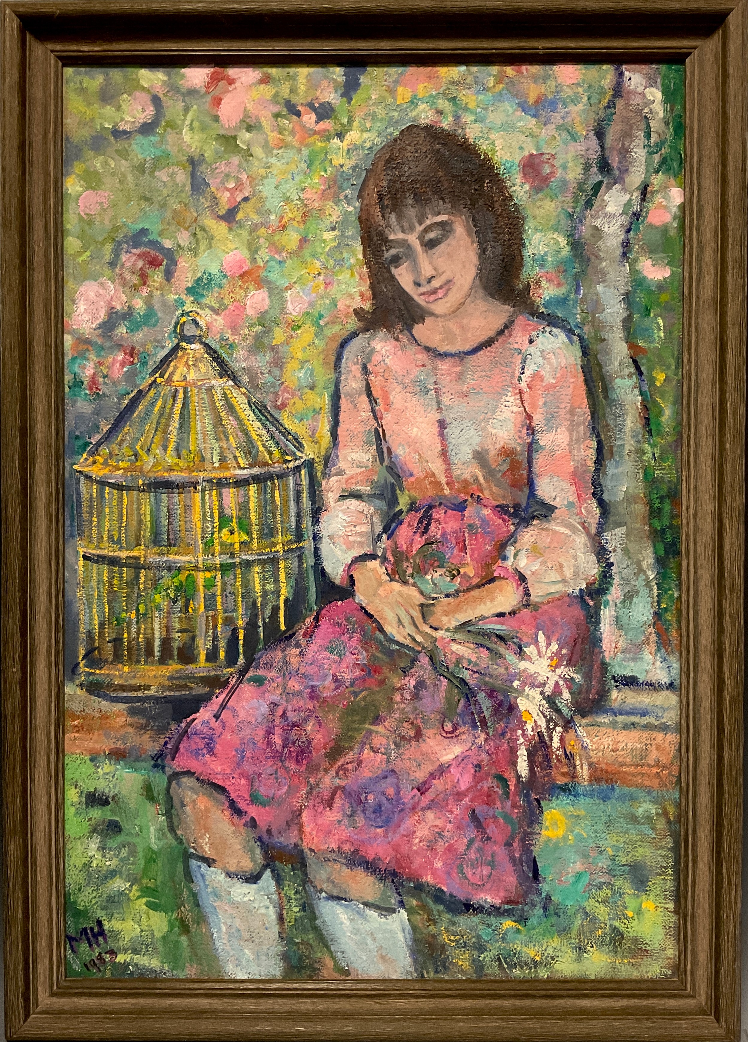 Mary Hayes, (British, 20th century) A portrait of Anna (aged 18), signed, oil on canvas, 76.5cm x