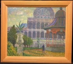 Gabriel White (1902-1988), Crystal Palace, signed verso, oil on canvas, 49.5cm x 57.5cm.