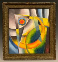 Abstract school, Homage to Robert Delaunay, ‘Compostion with circle and crescent’, oil on canvas,