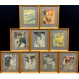 A set of nine early to mid 20th century prints, ‘La Belle Epoque’, each measuring 35,5cm x 29.5cm