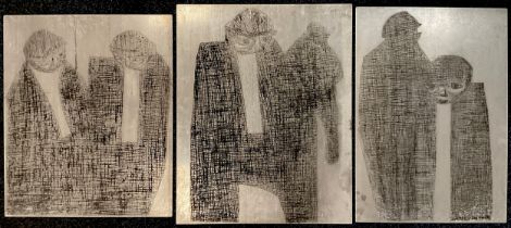 Anthony Currell (British b.1942), three drypoint etched metal printing plates from the ‘Two