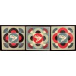 Shepard Fairey, (American, bn. 1970), by and after, ‘Geometric Dove’, a trio, each signed in pencil