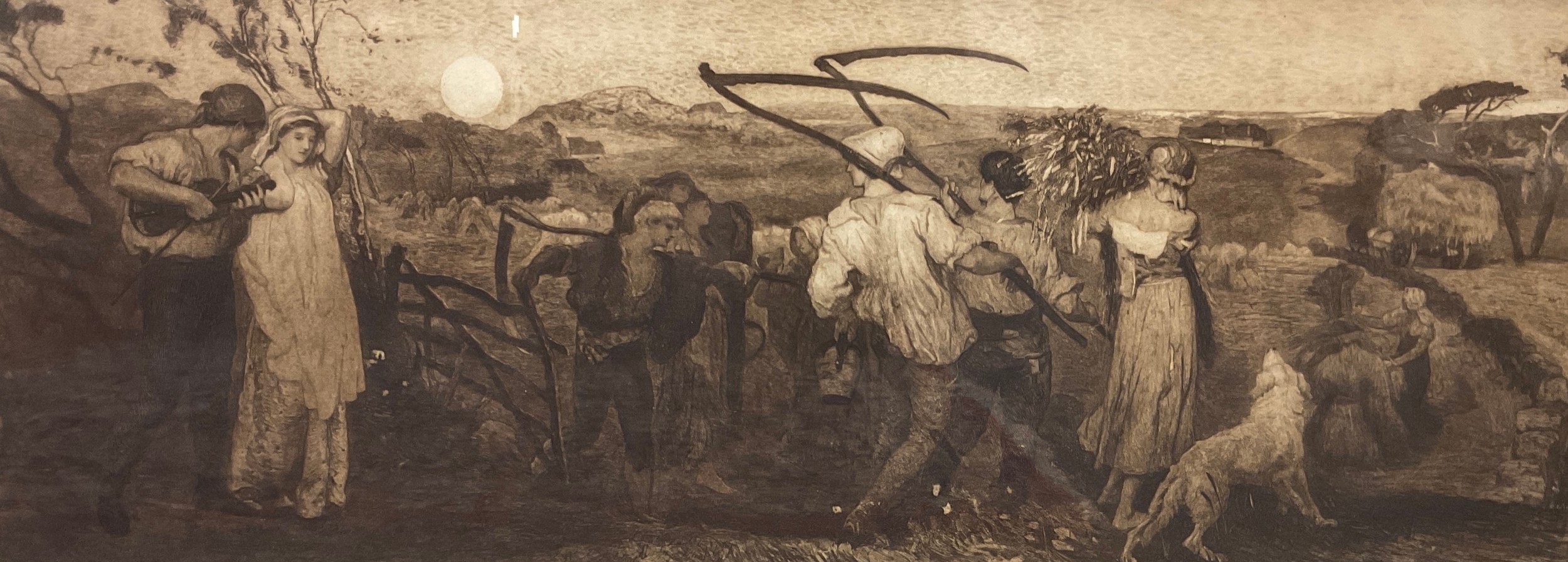 Robert Walker Macbeth, after George Mason, ‘The Harvest Moon’, engraving, 32cm x 86.5cm, c.1883; - Image 2 of 3