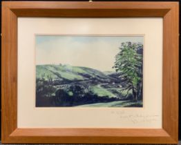 Ashley N. Jackson (British Bn.1940) A Yorkshire Valley signed, watercolour, dated 1999, inscribed to