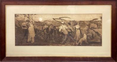 Robert Walker Macbeth, after George Mason, ‘The Harvest Moon’, engraving, 32cm x 86.5cm, c.1883;