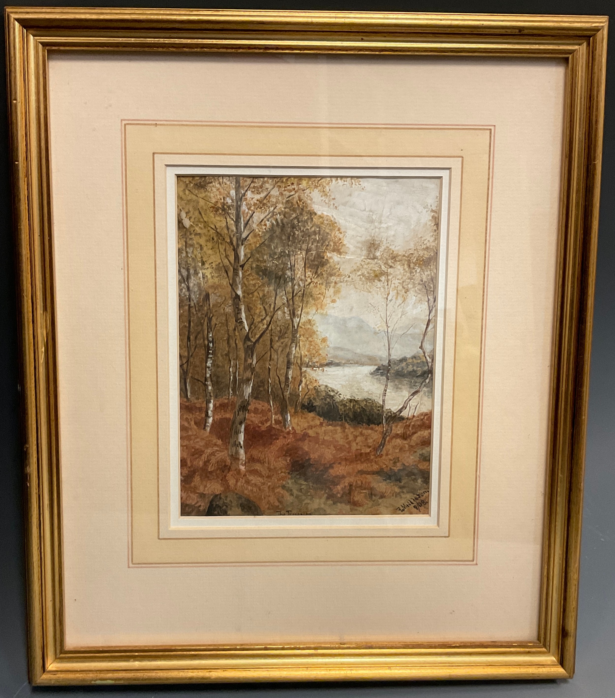 Frank Middleton, The Trossachs, signed, dated 1908, watercolour, 20cm x 15cm.