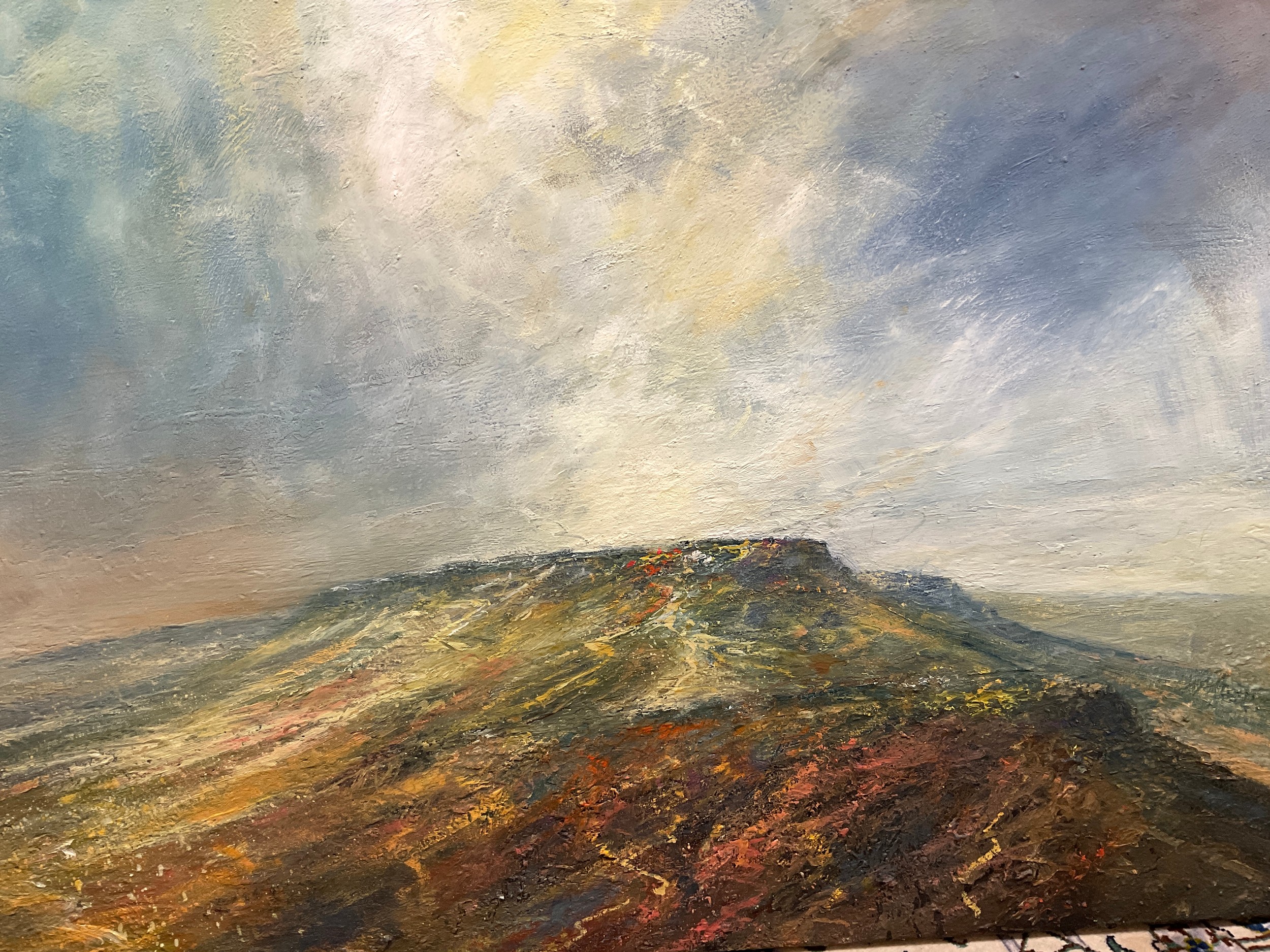 Kristan Baggaley (British, 20th century), Karl Wark and Higgar Tor in Shadow, signed, oil on canvas, - Image 2 of 4