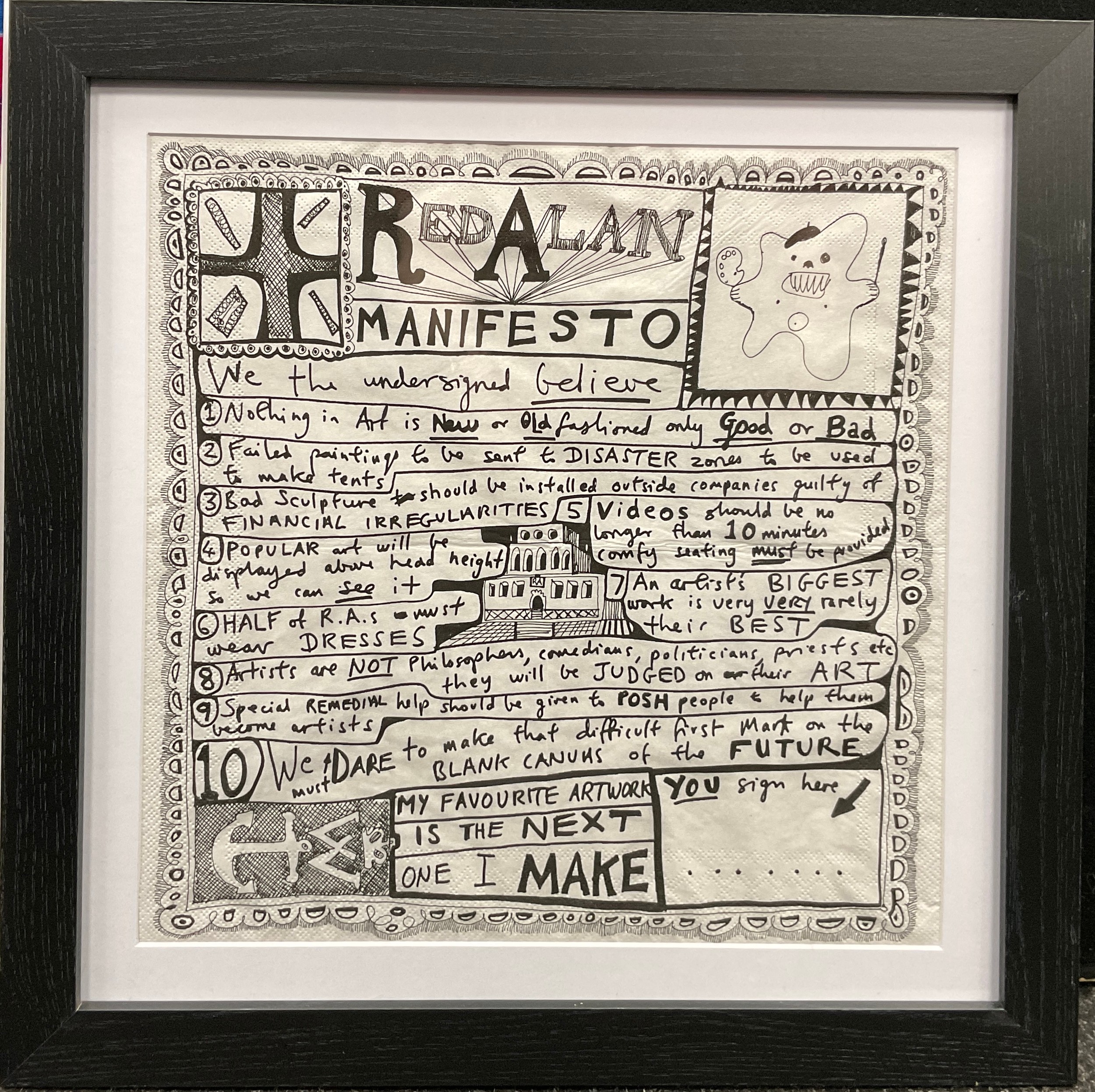Sir Grayson Perry CBE RA Hon FRIBA (bn. 1960), by and after, ‘Red Alan Manifesto’, print on cotton - Image 2 of 2