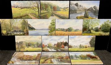 Betty Warner, a small portfolio of oil paintings - Markeaton Park, Allestree Park Golf Club, Path