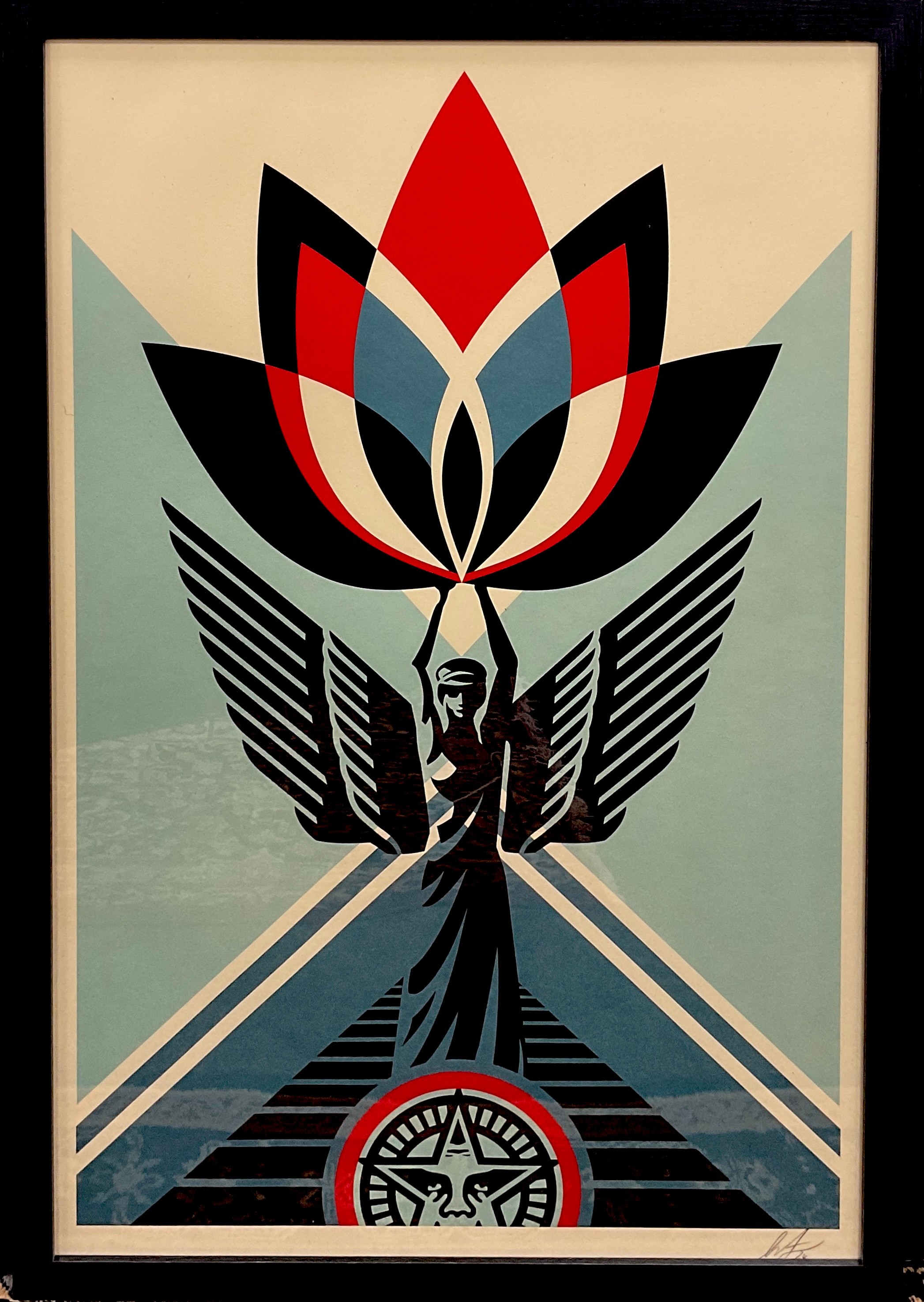 Shepard Fairey (American, bn. 1970), by and after, ‘Lotus Angel’, signed in pencil lower right