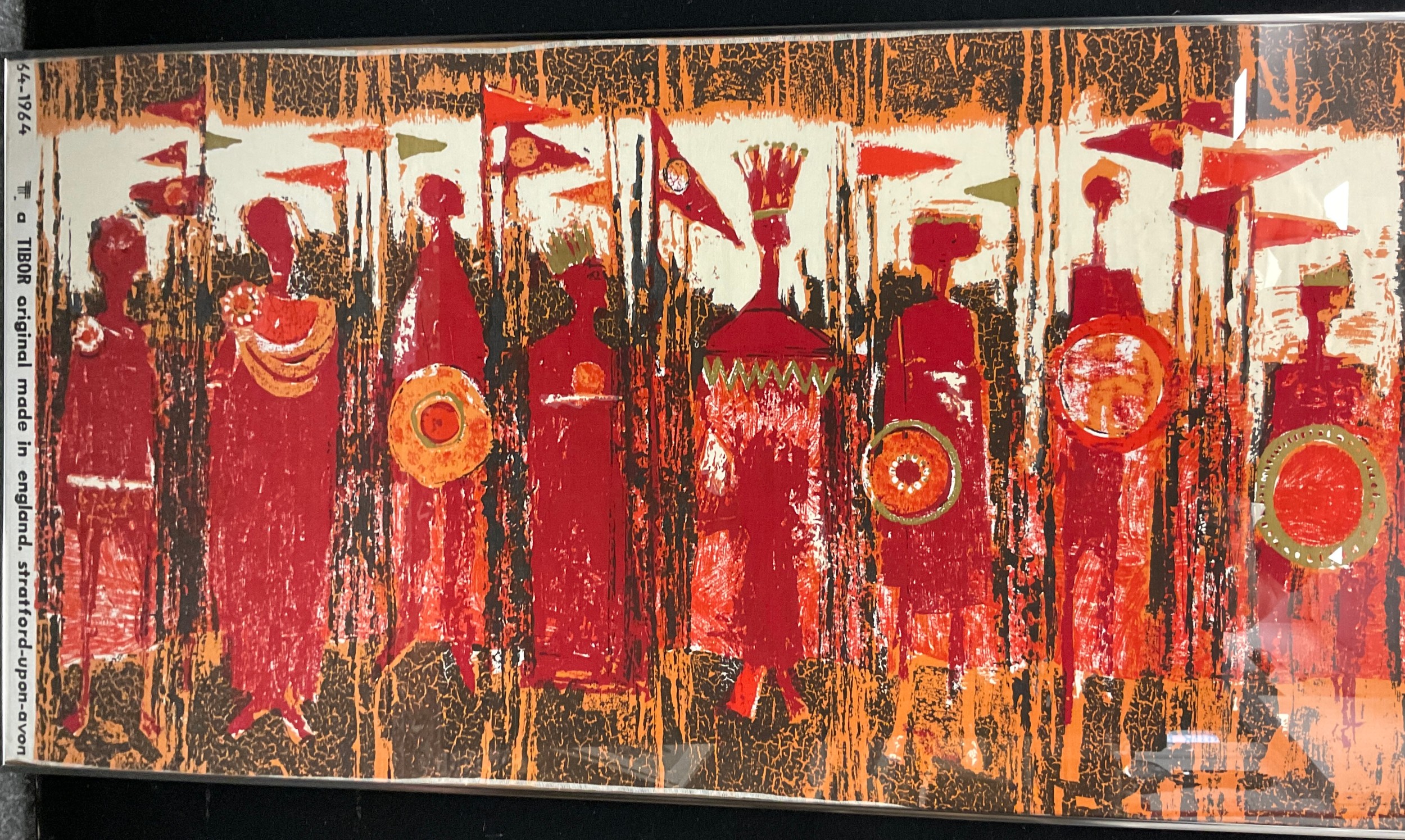 Tibor Reich (1916-1996), 'Age of Kings', designed in 1964, screen printed cotton textile, 63 x