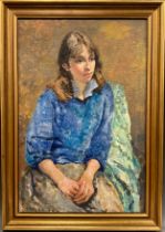 John Taylor, a portrait of Anna, signed, dated ‘86, oil on canvas, 76cm x 50cm.