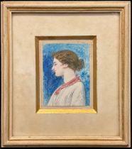 Attributed to William Edward Frost, RA, (1811-1877), Portrait of a young lady, watercolour, 9cm x