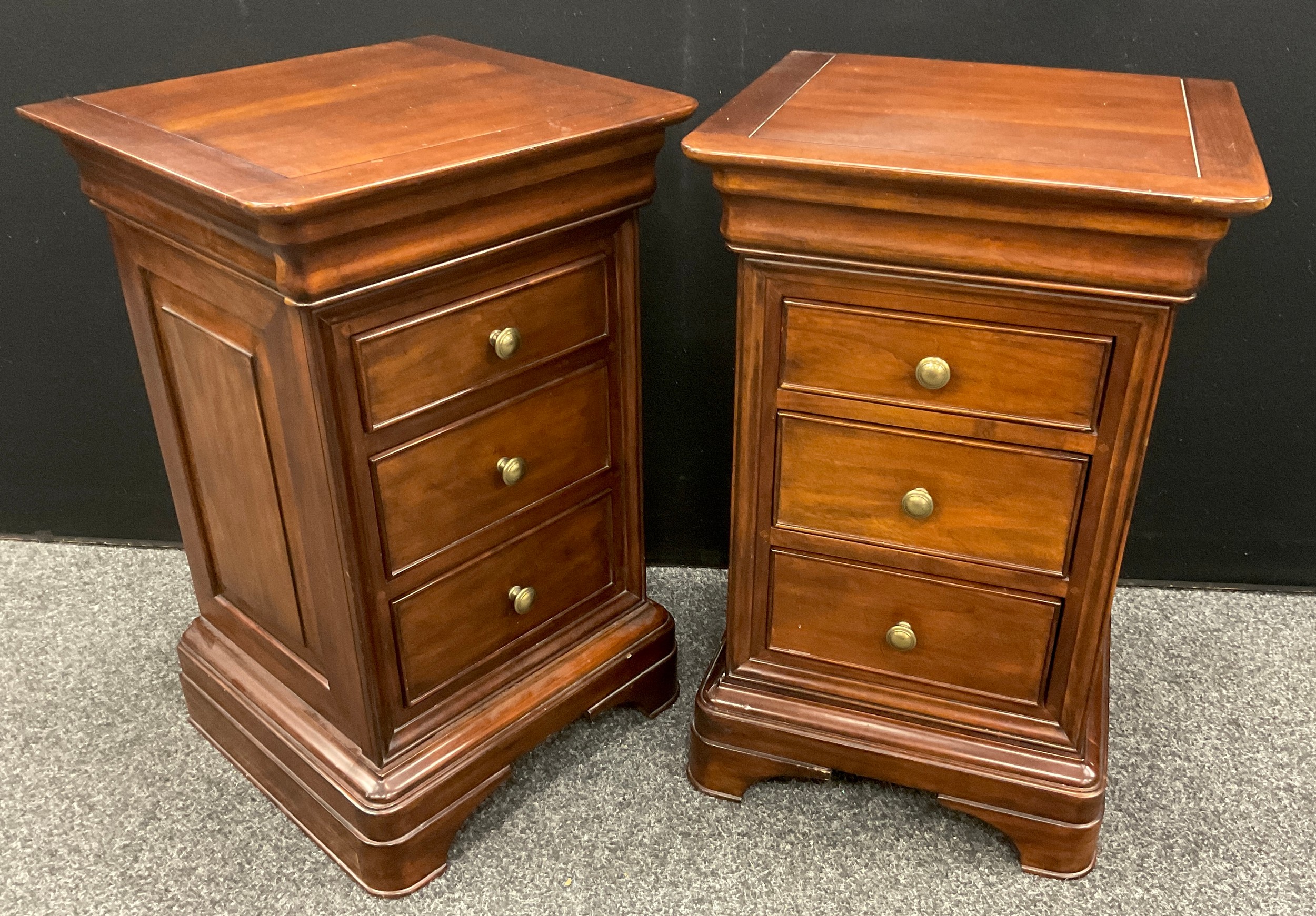A pair of Willis and Gambier style bedside cabinets / chests, for John Lewis- each chest having a