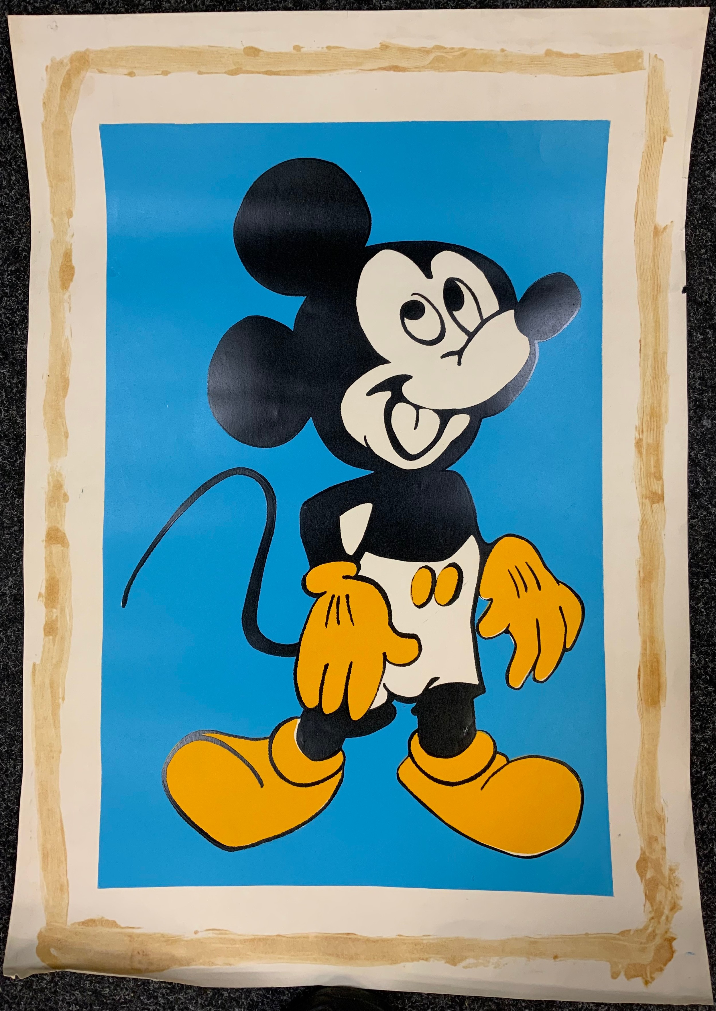 Manner of Andy Warhol, Mickey Mouse, silkscreen in three colours, 61cm x 40.5cm image size (76cm - Image 2 of 2