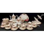 Royal Albert ‘Old Country Roses’ tea service for six including; coffee pot, tea pot, sugar bowl,