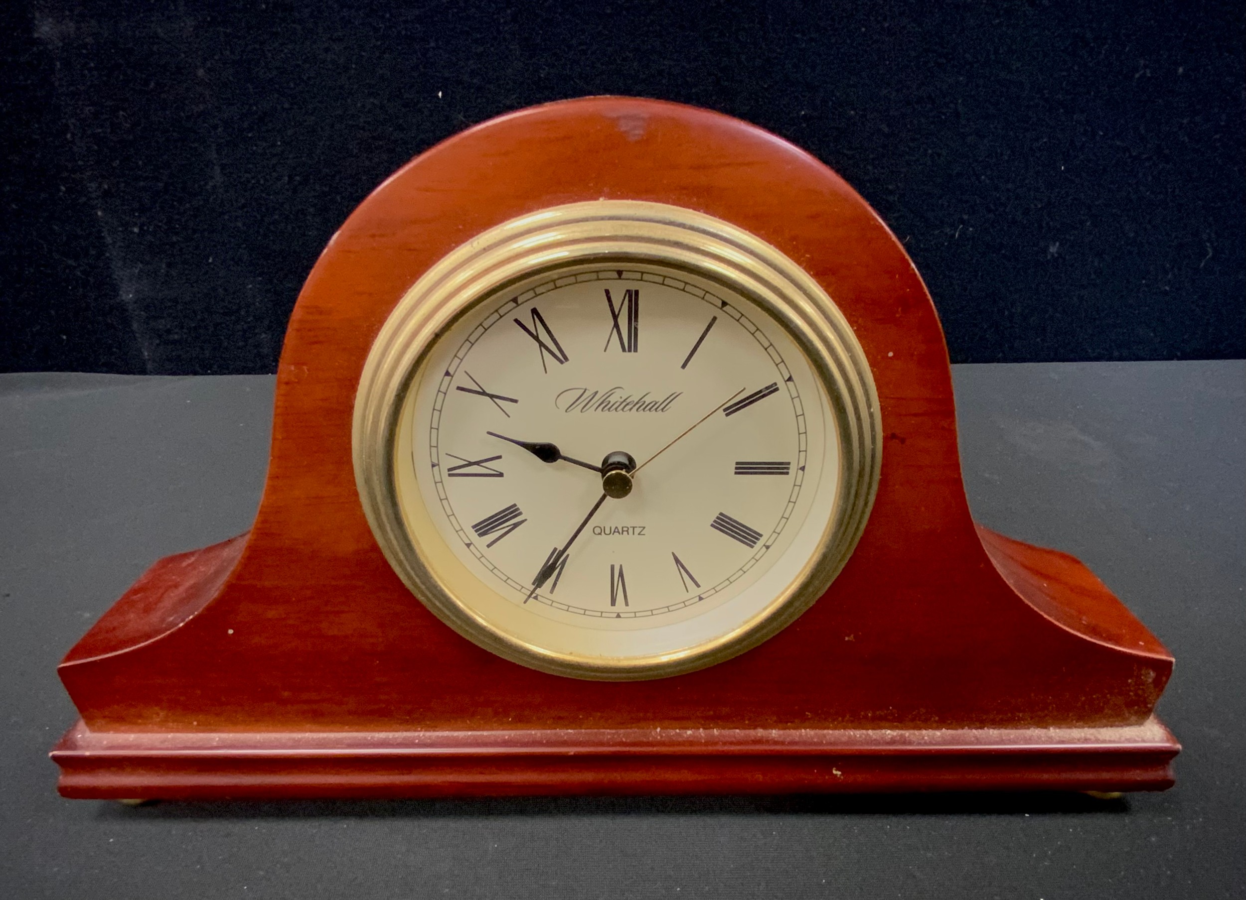 A Marine/shipping interest carved oak cased bulk head or wall time piece, cream dial, eight day - Image 6 of 6