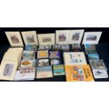 Coins & Postcards - British Edwardian and later coins, assorted postcards, stamps and FDCs, proof