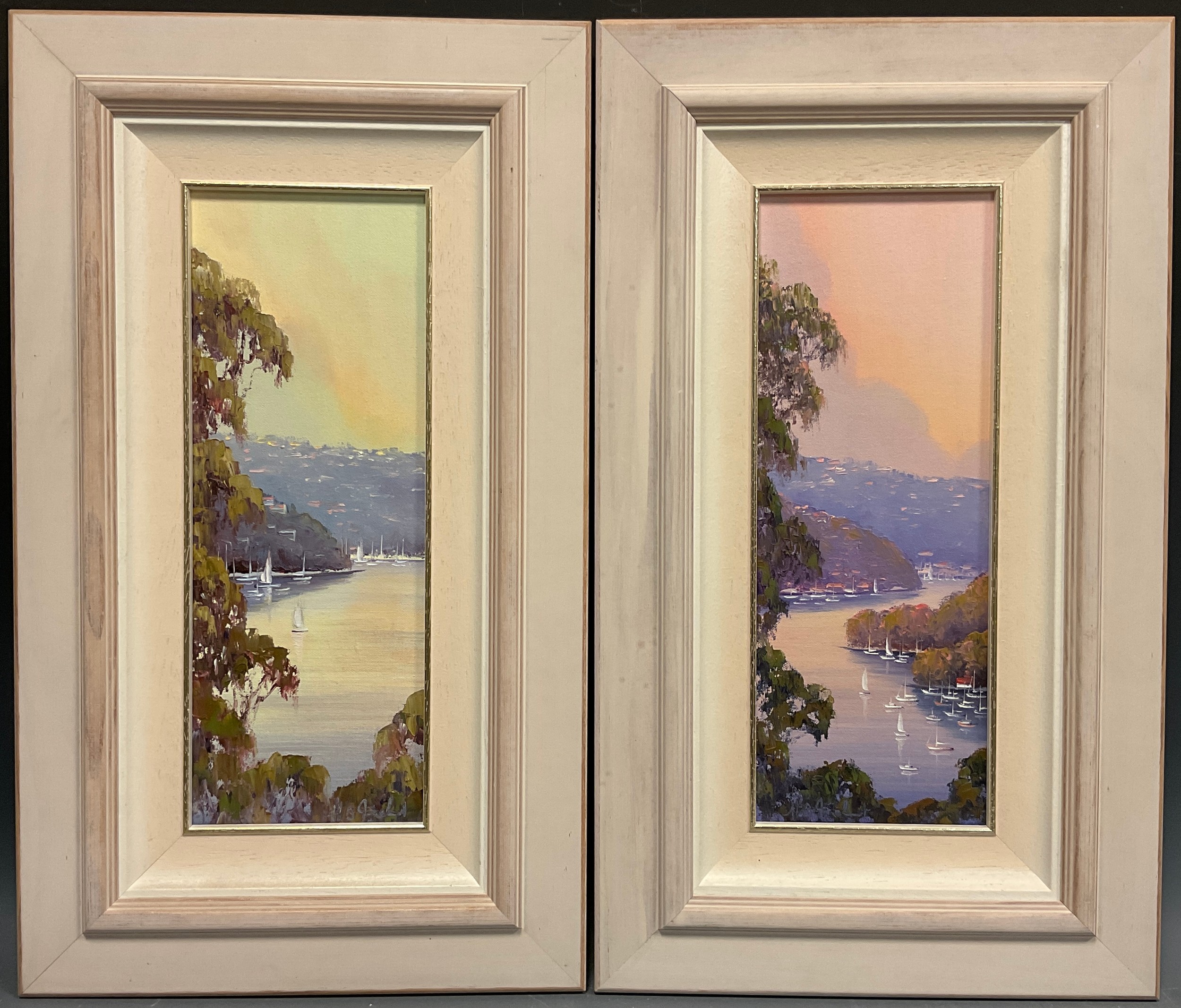 Howard B. Ireland (Australian bn. 1939), a pair, ‘Morning Magic, Middle Harbour’, and ‘Twilight