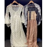 Ladies fashion- early 20th century and later night wear including; 1920’s lace and pink satin