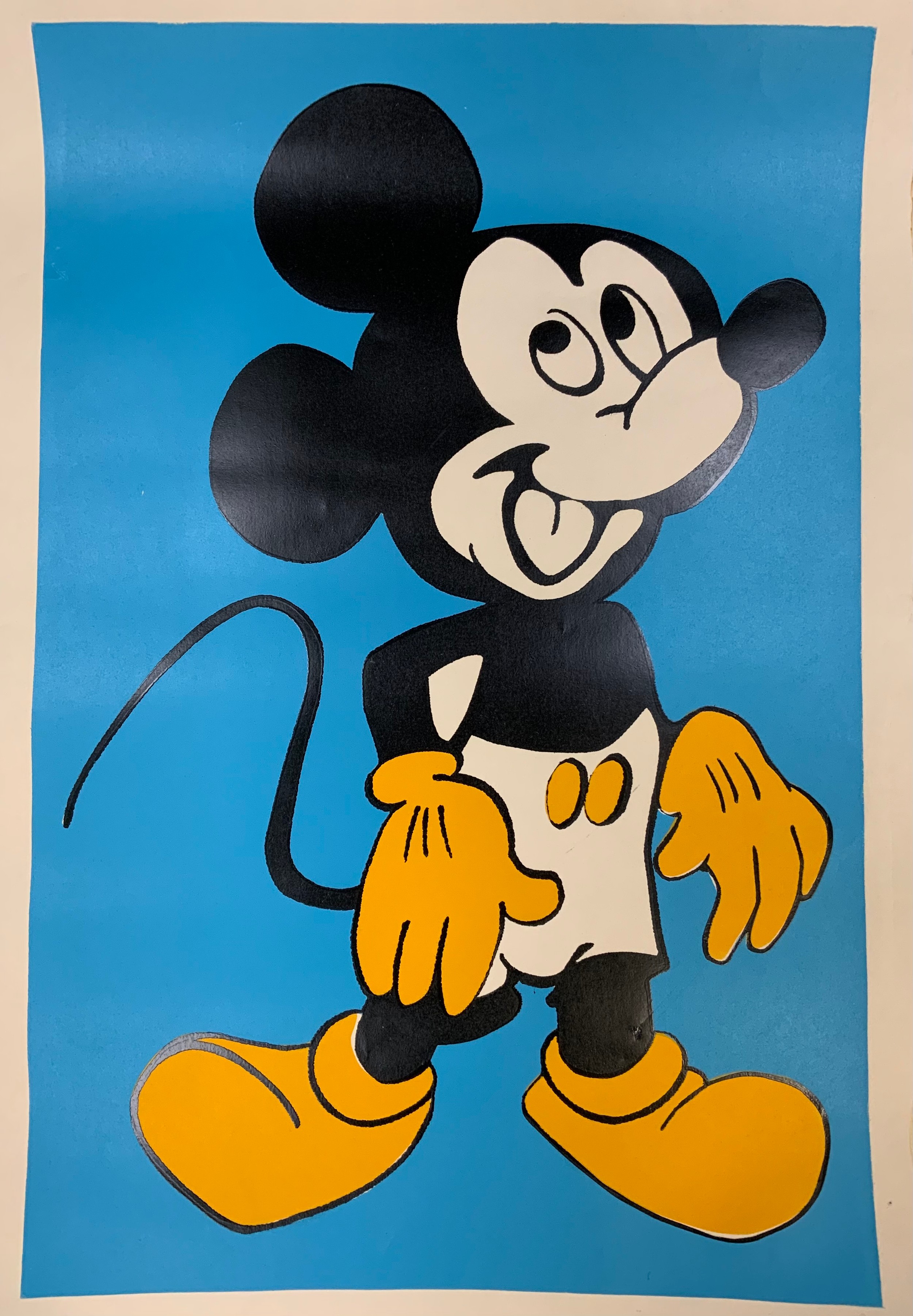 Manner of Andy Warhol, Mickey Mouse, silkscreen in three colours, 61cm x 40.5cm image size (76cm