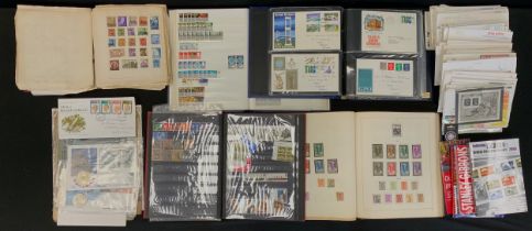 Stamps - Belgique album; blocks, groups, FDCs, GB and all world stamp album, assorted loose stamps