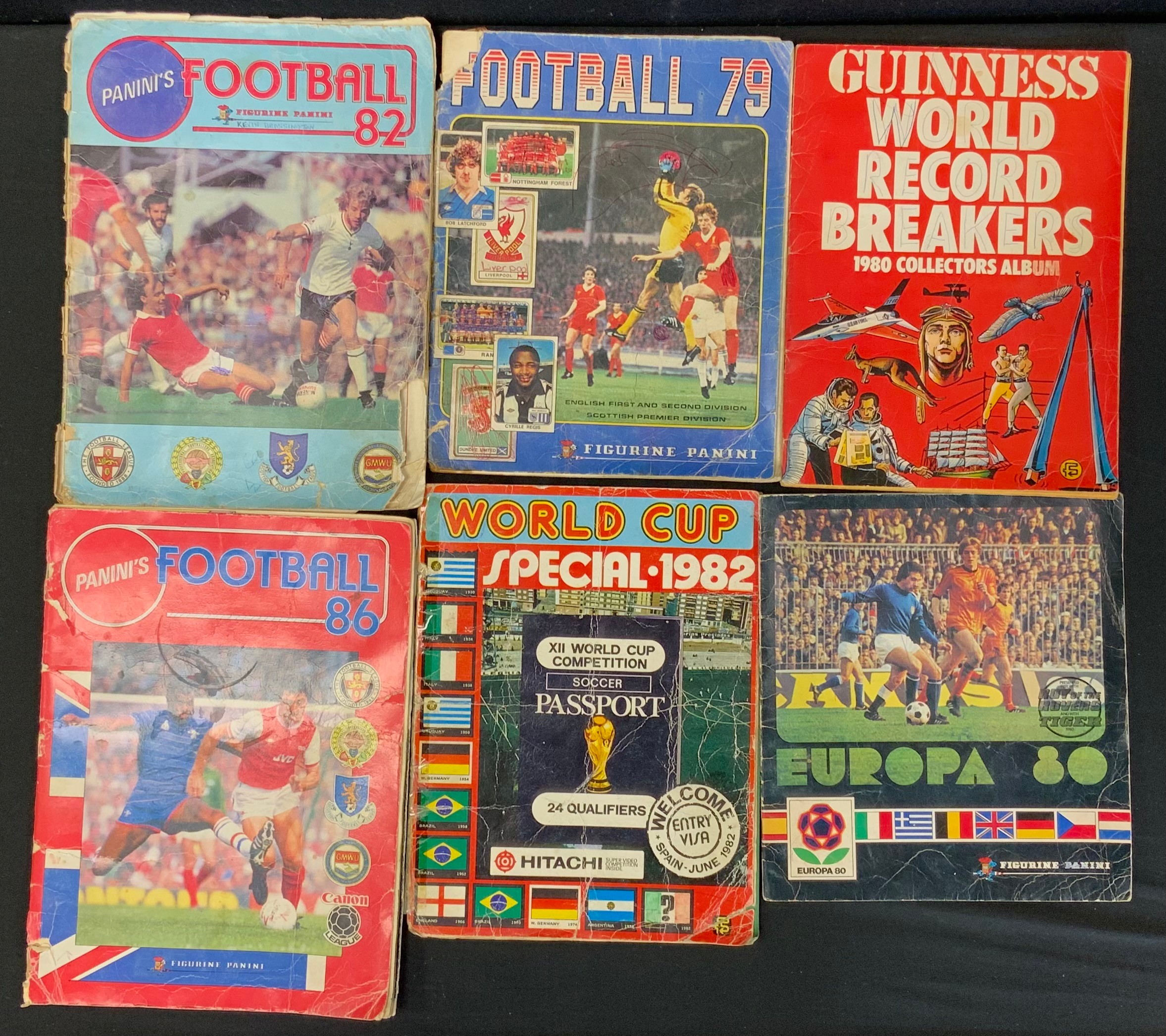 Panini Sticker Albums - football 82, complete; 86 approx 70% complete; World Cup 82 Special, 90%