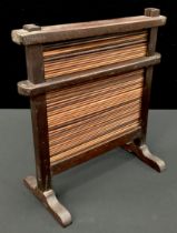 A Chinese hardwood and cane scholar's table screen