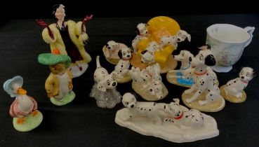 The Royal Doulton 101 Dalmatian figure collection including; 'Pongo','Rolly in Soot', 'Cruella